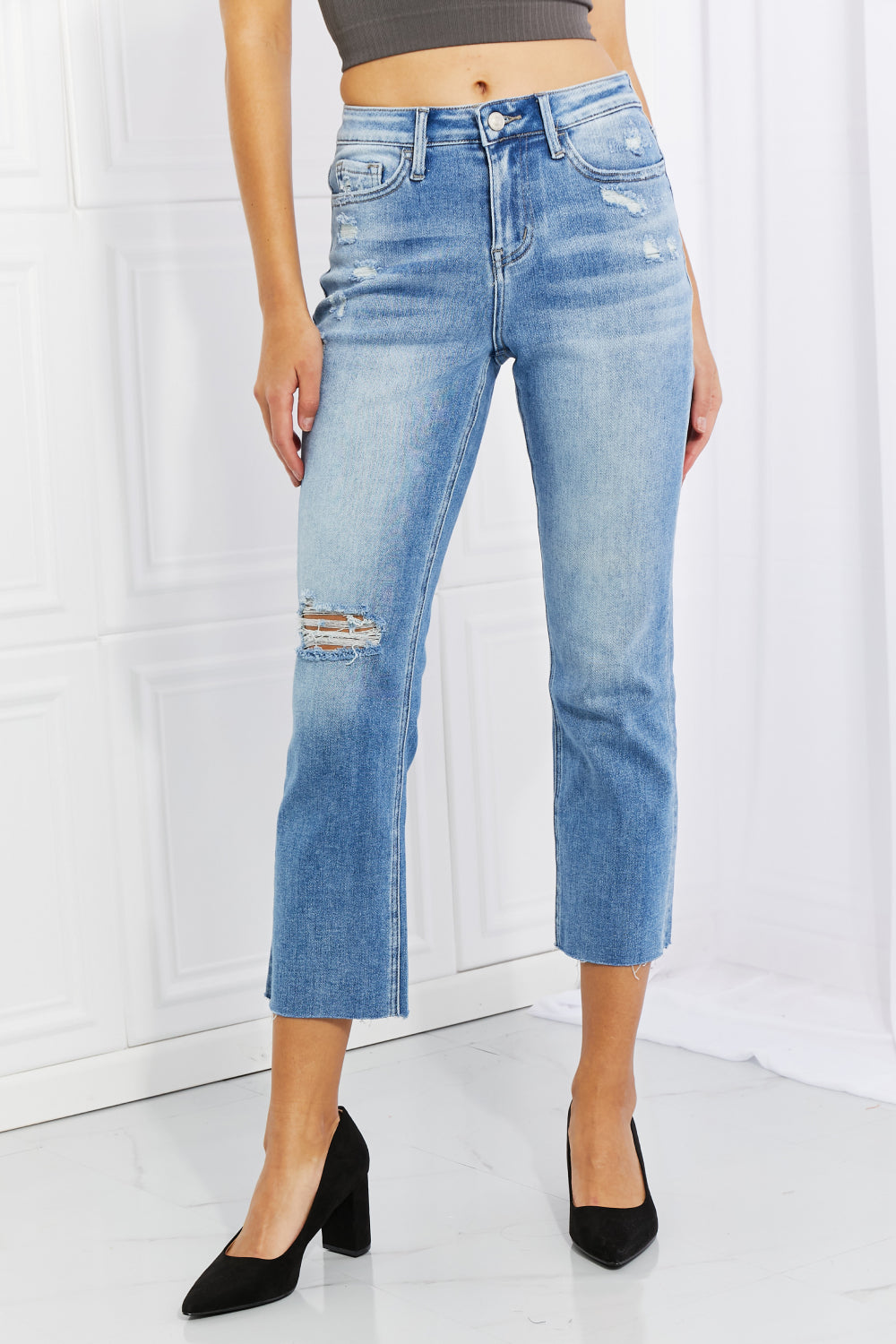 Lovervet Brynne Full Size High Rise Slim Straight