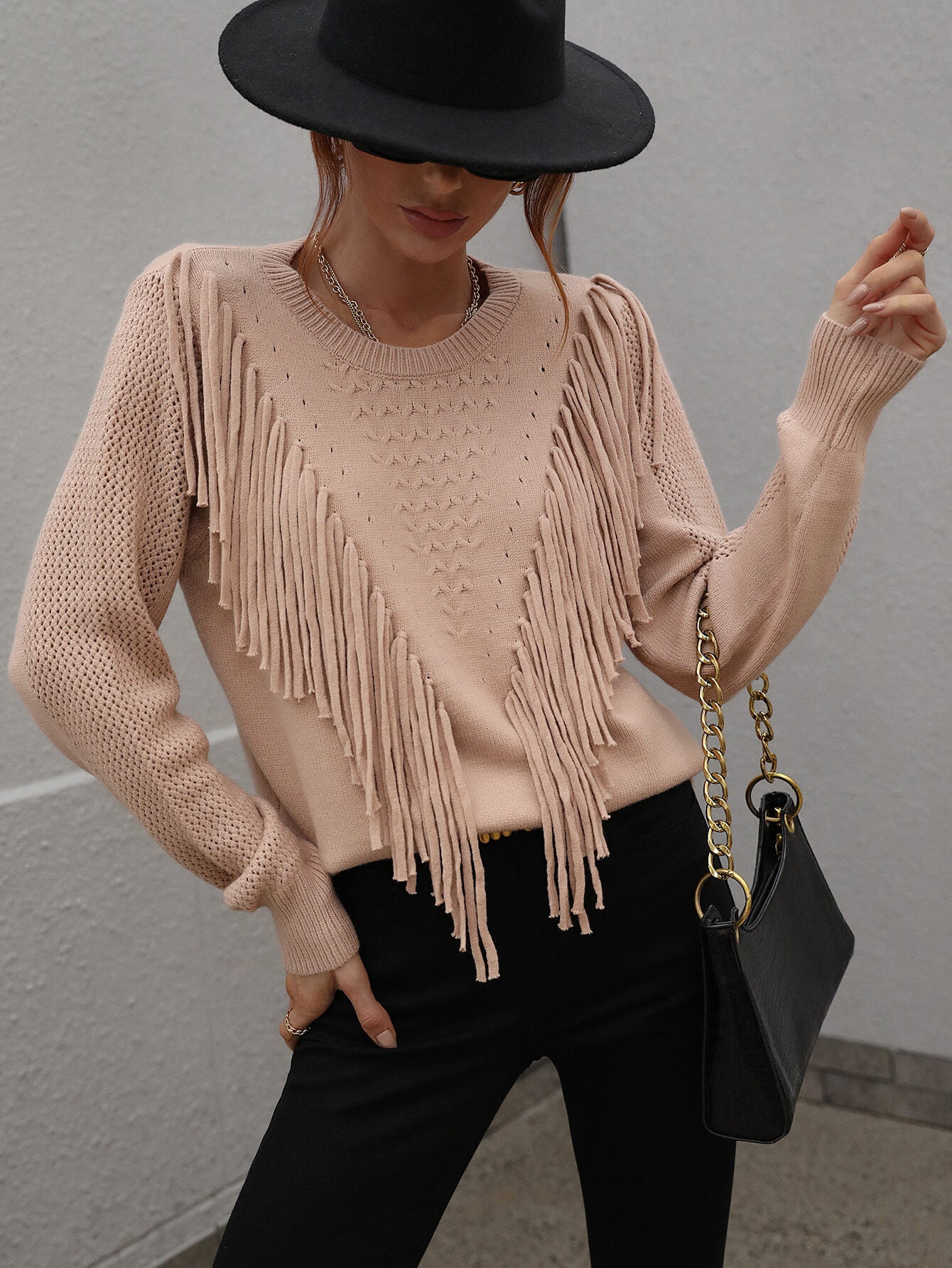 Flirty Fringe Trim Sweater