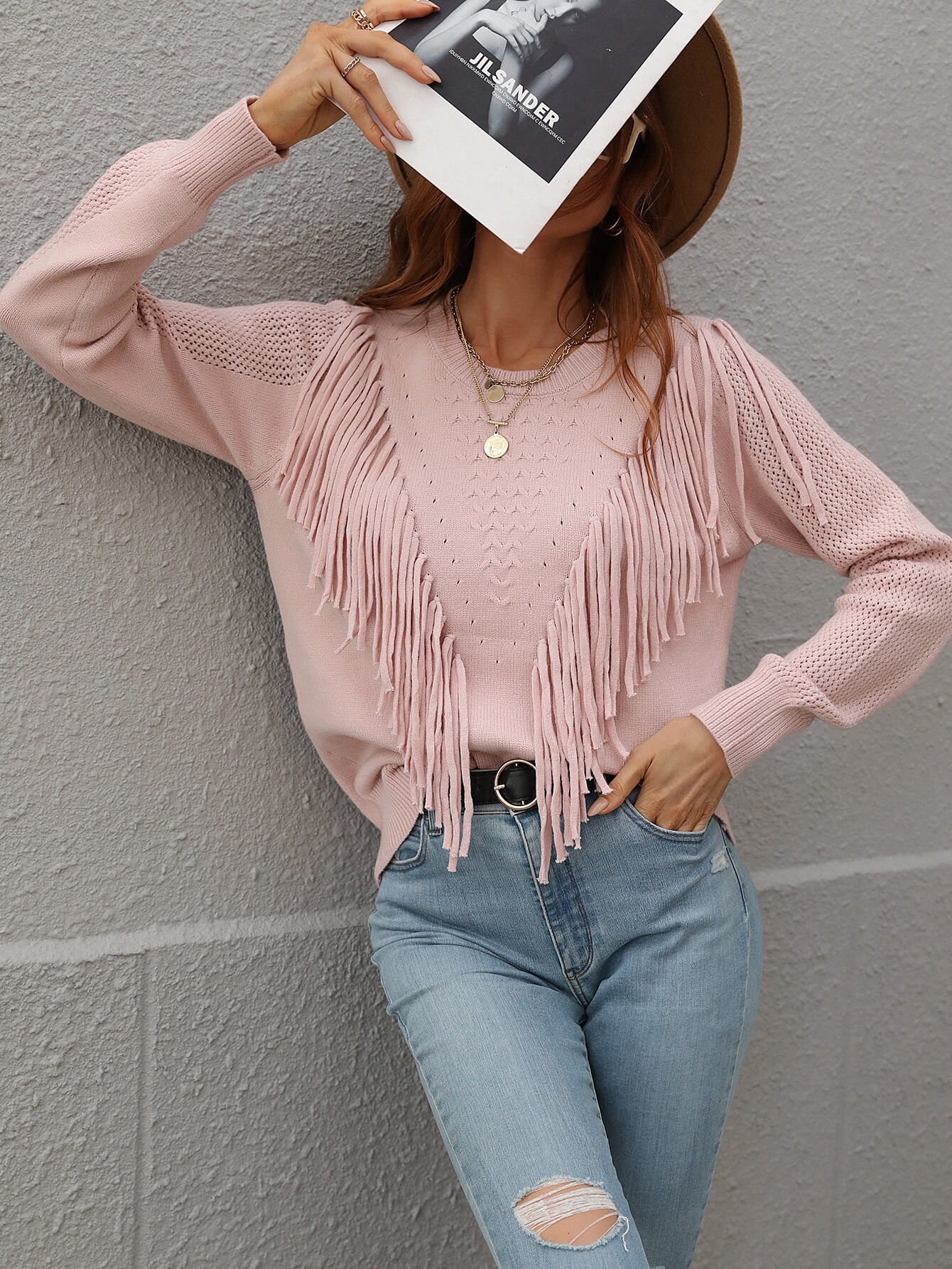 Flirty Fringe Trim Sweater