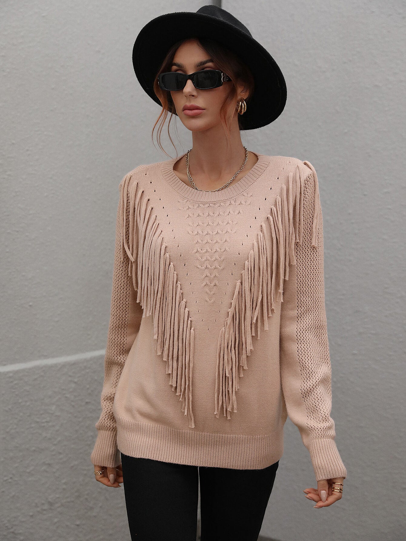 Flirty Fringe Trim Sweater