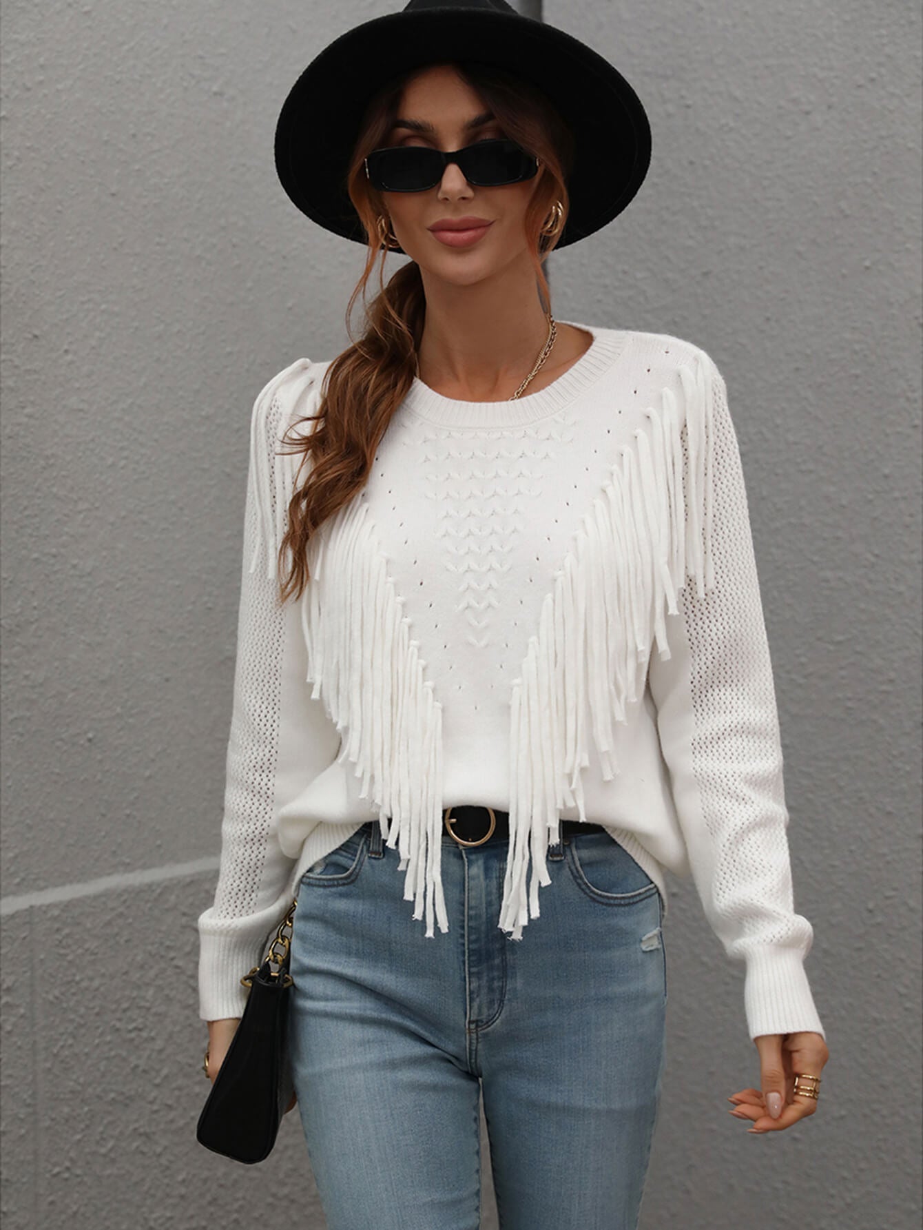 Flirty Fringe Trim Sweater