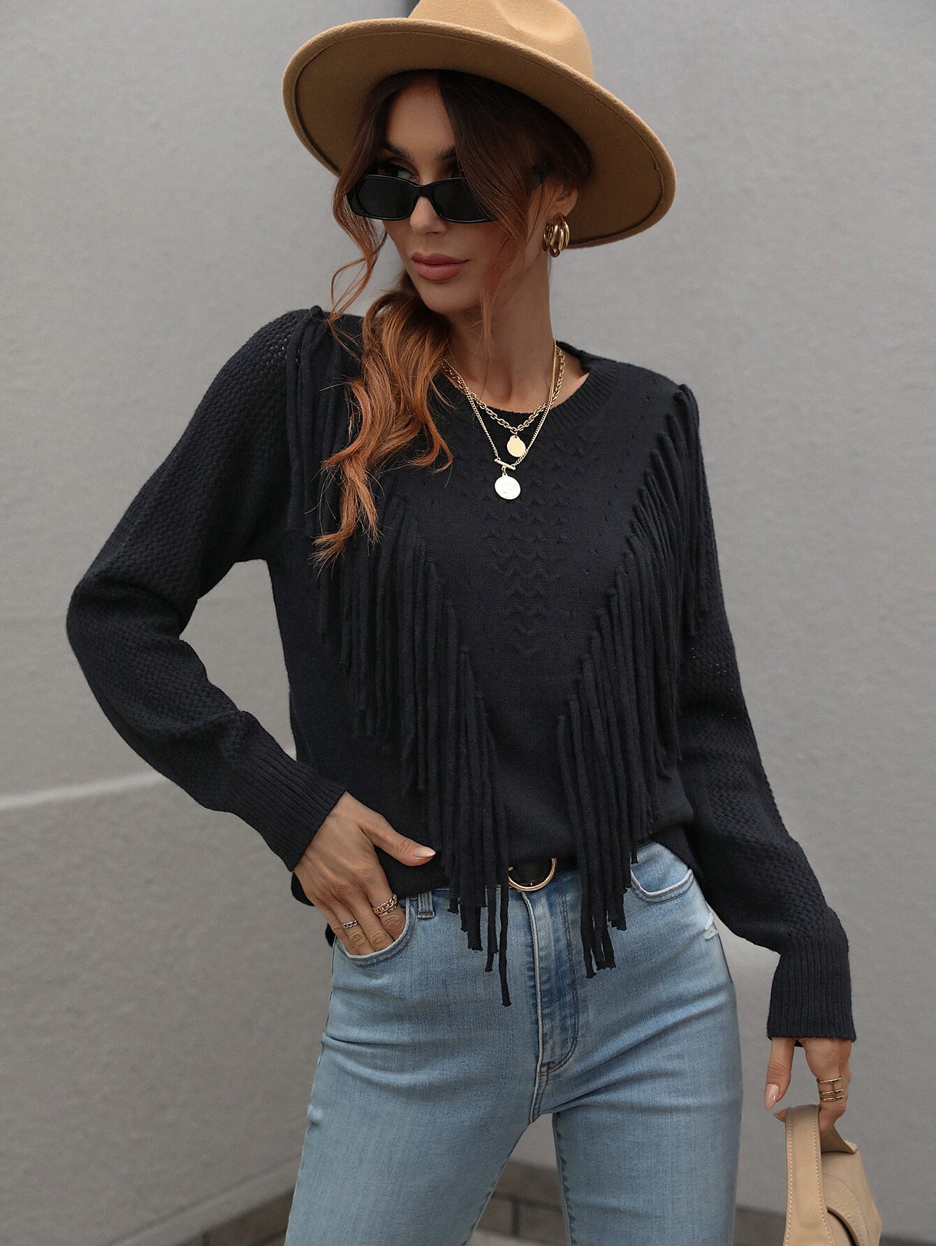Flirty Fringe Trim Sweater