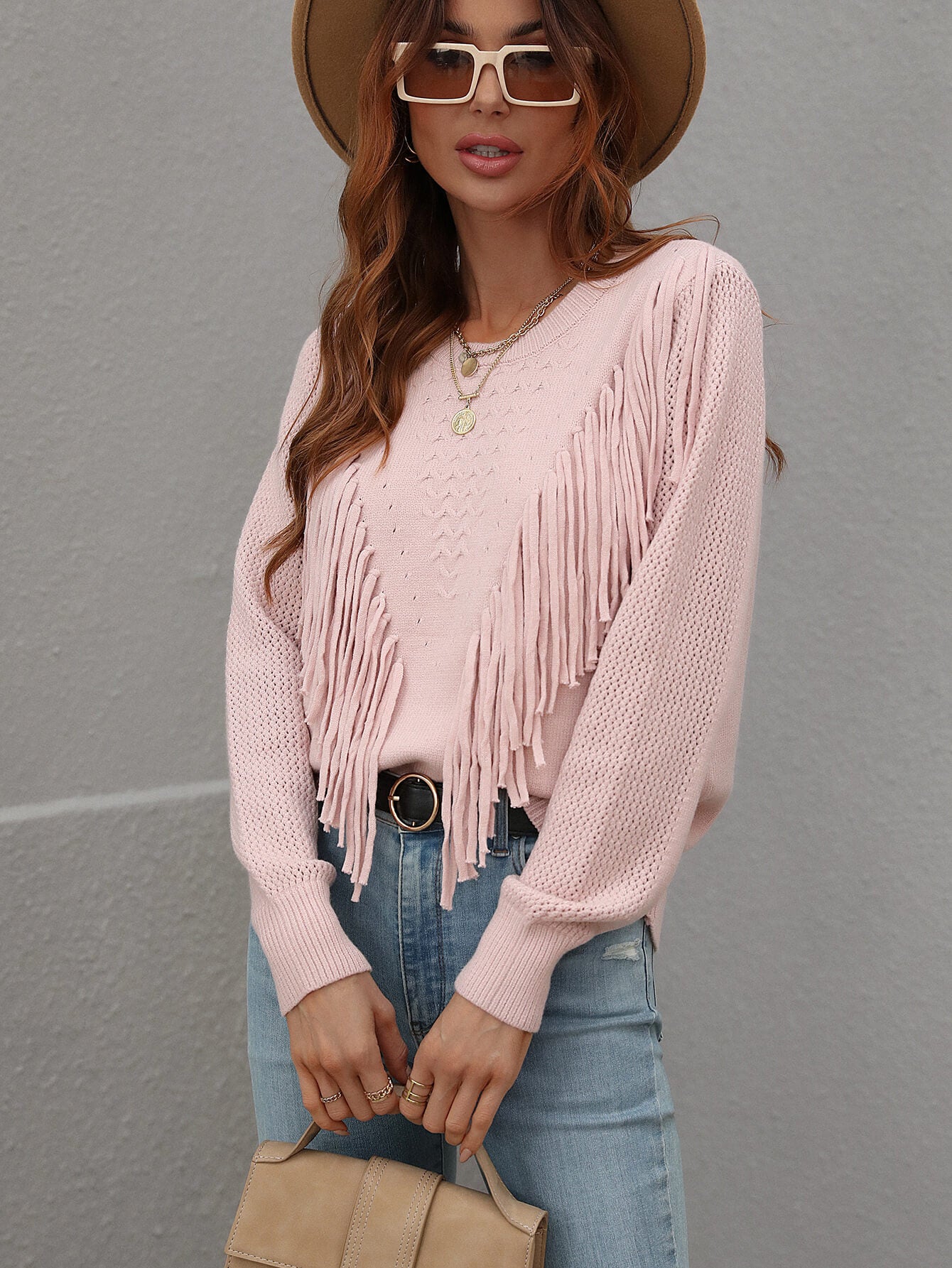 Flirty Fringe Trim Sweater